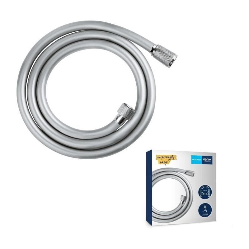 Flexible de douche - GROHE VitalioFlex 28743002 - 1,5m - Anti-pliures et tors...