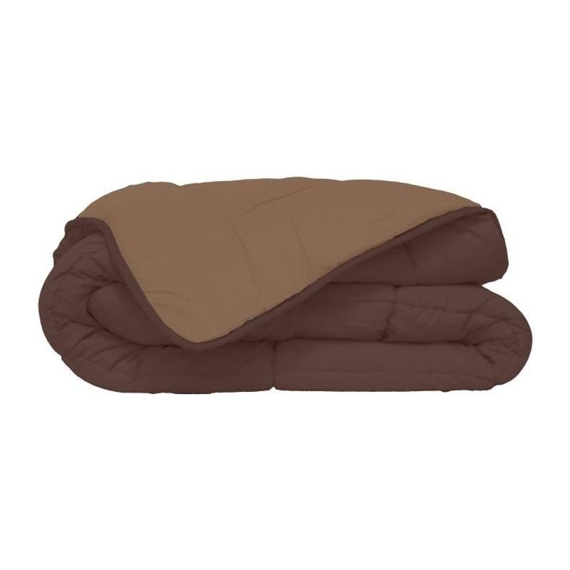 CALGARY - Couette Chaude Microfibre 400gr/m² - Choco & Moka - 200 x 200 cm