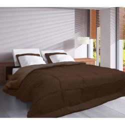 CALGARY - Couette Chaude Microfibre 400gr/m² - Choco & Moka - 200 x 200 cm