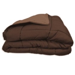 CALGARY - Couette Chaude Microfibre 400gr/m² - Choco & Moka - 200 x 200 cm