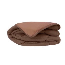 CALGARY - Couette Chaude Microfibre 400gr/m² - Choco & Moka - 200 x 200 cm