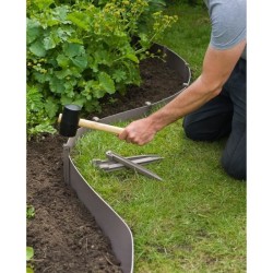 Ancres pour bordure de jardin en polypropylene - NATURE - H26,7 x 1,9 x 1,8 c...