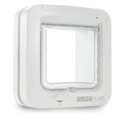 SUREFLAP Chatiere a puce électronique - Blanc - 142 mm x 120 mm (Mémorisation...