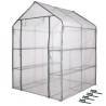 Serre de Jardin - NATURE - H195 x 143 x 143 - 2 étageres - PE armé 140 g/m² -...