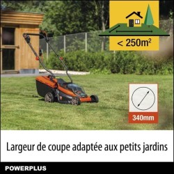 Tondeuse a batterie 20V 34 cm  de coupe DUAL POWER POWDPGLWS1 - Batterie 4Ah ...