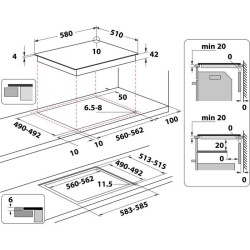 Plaque de cuisson Vitrocéramique WHIRLPOOL AKT8090NE - 4 zones -