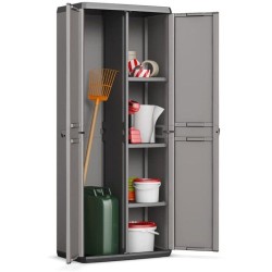 Armoire de rangement utilitaire Più - KETER - 3 tablettes réglables - Gris an...