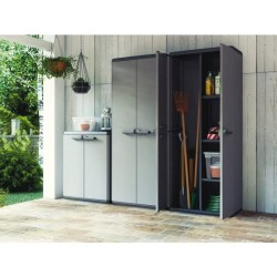 Armoire de rangement utilitaire Più - KETER - 3 tablettes réglables - Gris an...