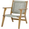 Fauteuil de jardin bas en bois d'Acacia FSC et en corde - MERIDA - Vert olive