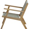 Fauteuil de jardin bas en bois d'Acacia FSC et en corde - MERIDA - Vert olive