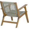 Fauteuil de jardin bas en bois d'Acacia FSC et en corde - MERIDA - Vert olive