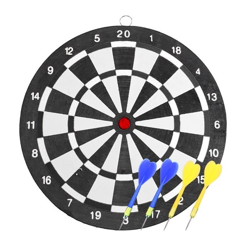 Set cible et fléchettes - SPORT AND FUN - Papier enroulé - 4 fléchettes - Dia...
