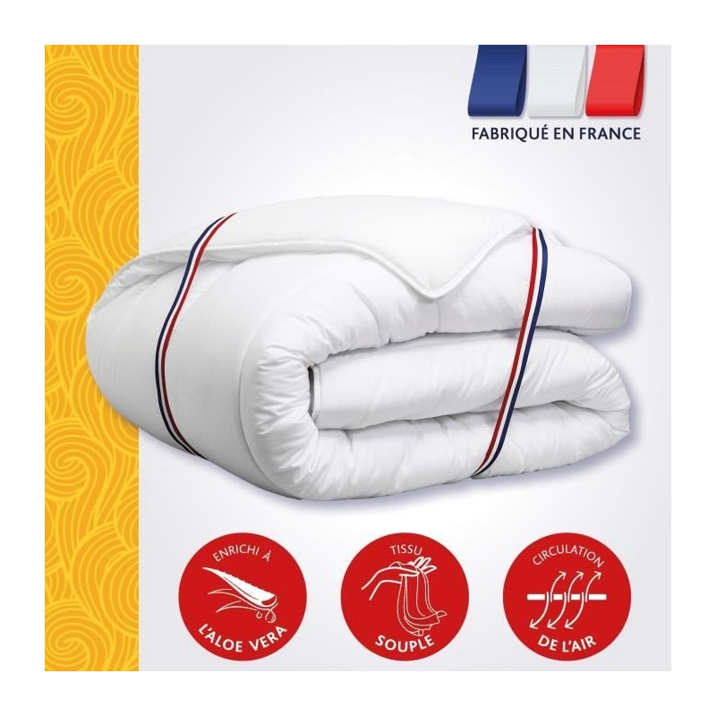 Couette 140x200 cm DODO ALoe - Tempérée - 300G/m² - Couette 1 personne - Douc...