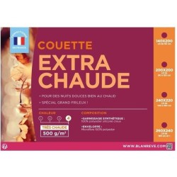 BLANREVE Couette extra chaude en microfibre - 240 x 260 cm - Blanc