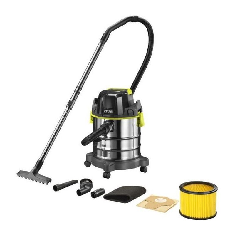 RYOBI - Aspirateur eau et poussiere 18V ONE+ - cuve inox 18 L -  11,4 kPa + f...