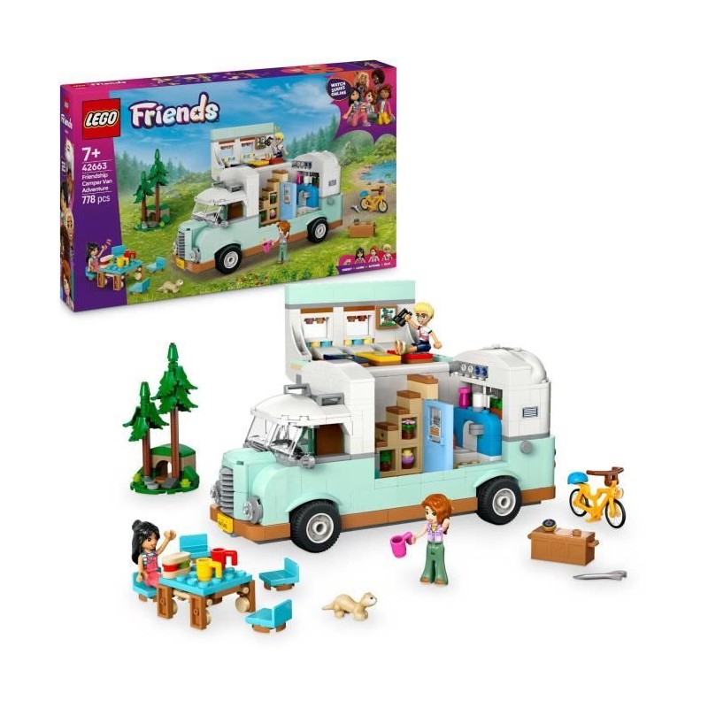 LEGO Friends 42663 Camping-car de l'amitié - Jouet de construction pour enfan...