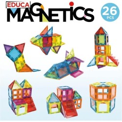 Jeu éducatif - EDUCA Magnetics - Construction 3D magnétique avec 26 pieces po...