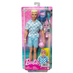 Barbie-Ken Plage-Poupée blonde short de bain et accessoires de plage