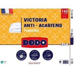 DODO Couette tempérée 300gr/m² anti-acarians VICTORIA 140x200 cm blanc
