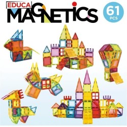 Jeu éducatif - EDUCA Magnetics - Construction 3D magnétique avec 61 pieces po...
