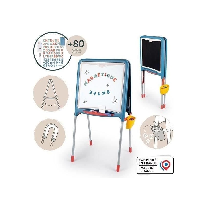 Smoby - Tableau Tubes - Double face magnétique et ardoise - Bac amovible - 80...