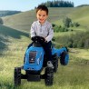 Tracteur a pédales Farmer XL + Remorque - Bleu - SMOBY - Siege ajustable - Ca...