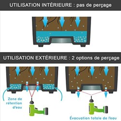 Jardiniere Muret Loft L - EDA - Graphit - 46 L - Intérieur / Extérieur - Déco...