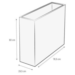 Jardiniere Muret Loft L - EDA - Graphit - 46 L - Intérieur / Extérieur - Déco...