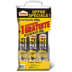 Colle de fixation - PATTEX - Ni Clou Ni Vis - Extra Fort - Cartouche de 380g ...