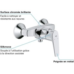 GROHE robinet douche monocommande Start Flow, montage mural, raccord fileté p...