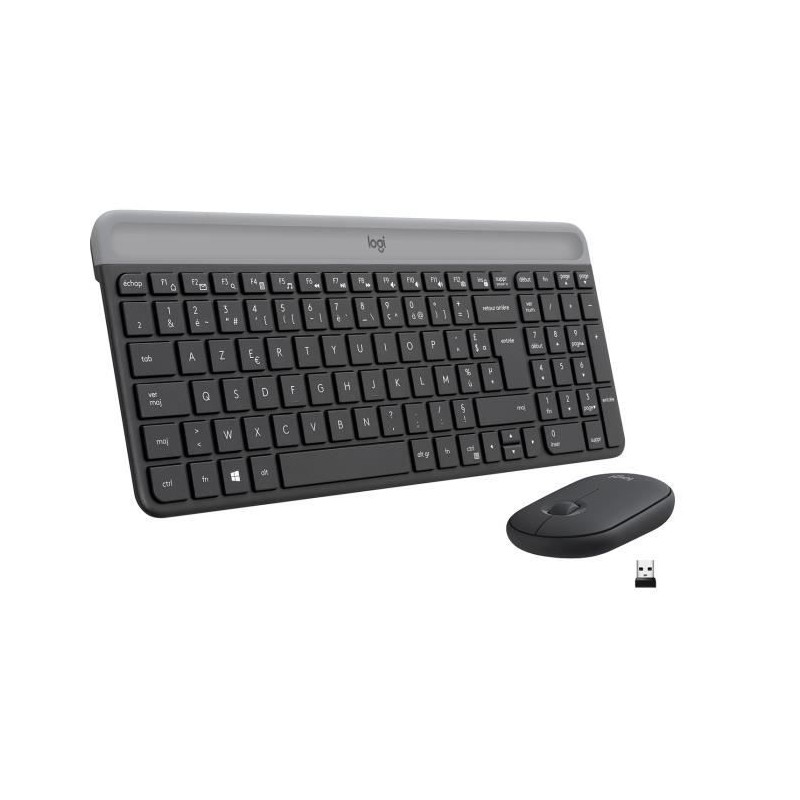 Ensemble Clavier Souris - Sans fil - Logitech - MK470 Slim - Silencieux - AZE...
