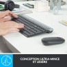 Ensemble Clavier Souris - Sans fil - Logitech - MK470 Slim - Silencieux - AZE...