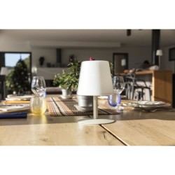 Lampe de table sans fil LED Standy Mini Cream - LUMISKY - Acier creme - Blanc...