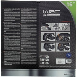 Lot de 4 enjoliveurs Bi-couleur gris & noir 16 pouces - WRC - TURBO - Look ra...