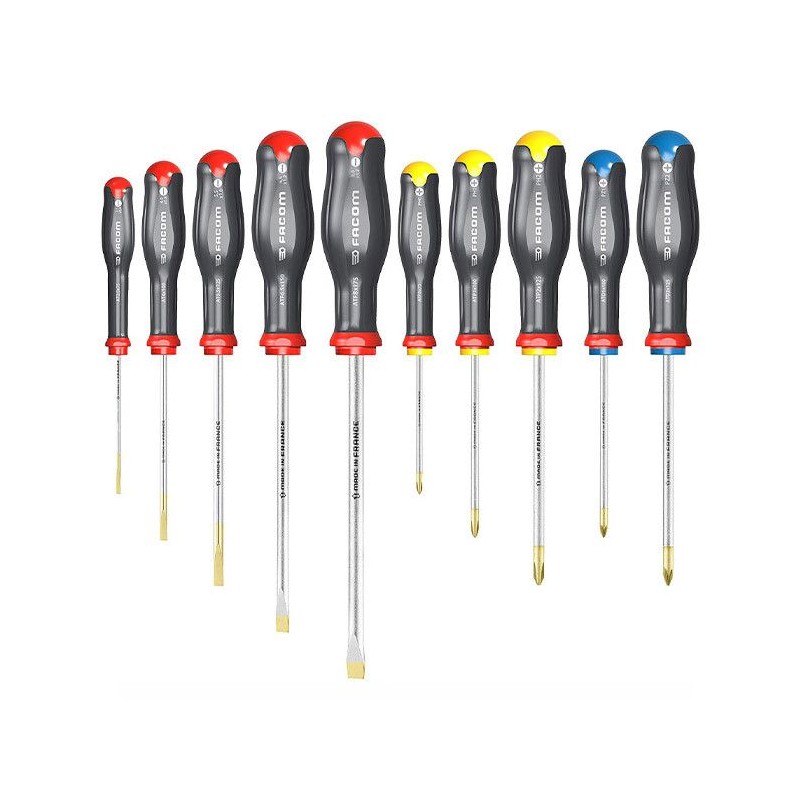 Jeu de 10 tournevis Protwist - FACOM - ATW.J10PB