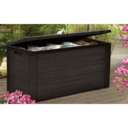 TOOD Malle / coffre de rangement en résine - 300 L - 120 x 46 x 58 cm - Marro...
