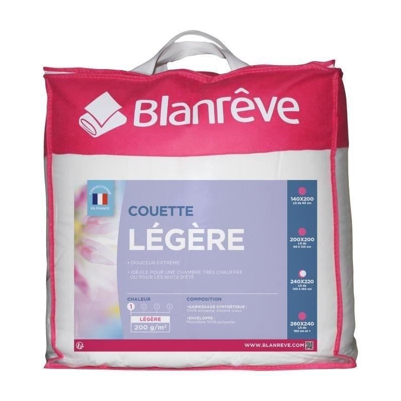 BLANREVE Couette légere en microfibre - 220 x 240 cm - Blanc