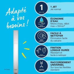 Douchette 1 jet - GROHE - Vitalio Joy Cube Stick - EcoJoy - DreamSpray - Star...