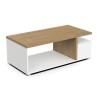 Table basse rectangulaire ACCESS - 3 Niches - Décor chene Hamilton et blanc -...