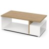 Table basse rectangulaire ACCESS - 3 Niches - Décor chene Hamilton et blanc -...