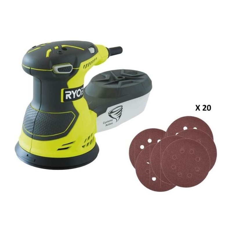RYOBI - Ponceuse excentrique 300 W - 7 000-13 000 osc/min - diam. 125 mm - Li...