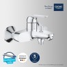 Mitigeur monocommande bain/douche - GROHE Swift - 24335001 - Chromé - Montage...