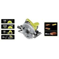 RYOBI - Scie circulaire 1 400 W - 1 lame diam. 190 mm 20 dents, 1 guide paral...