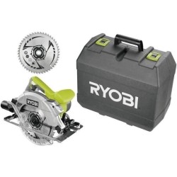 RYOBI - Scie circulaire 1 600 W laser + coffret, 2 lames 190 mm 24 & 48 dents...