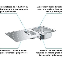 Evier en acier inoxydable -  inox - GROHE