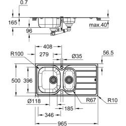 Evier en acier inoxydable -  inox - GROHE