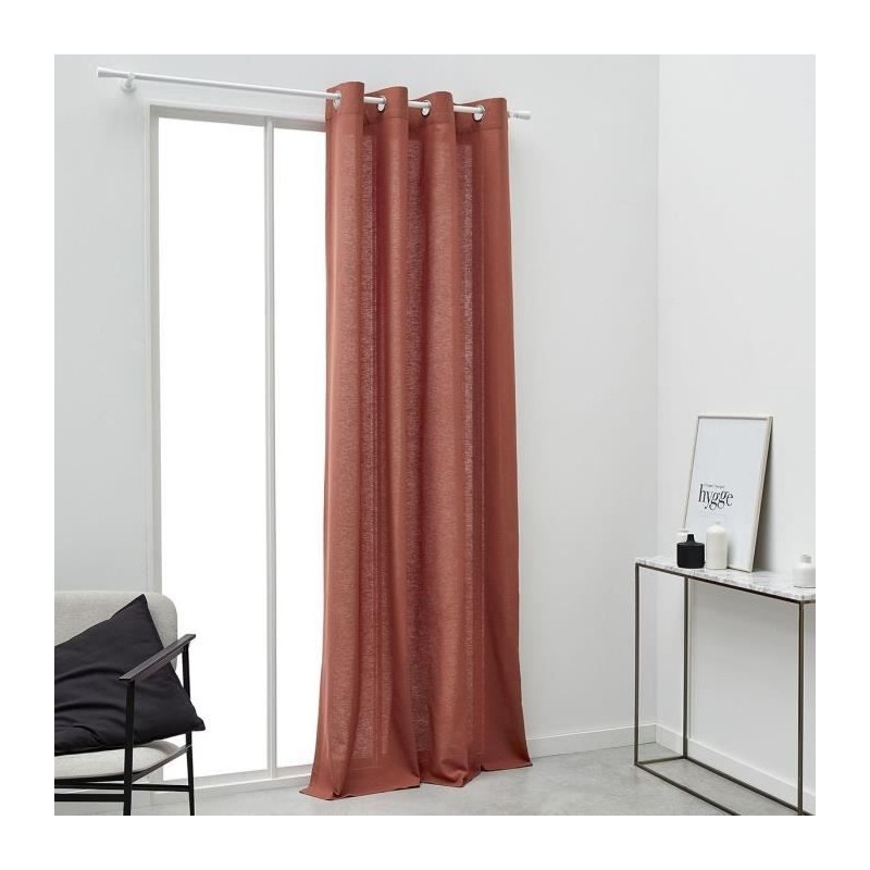 Rideau a oeillets TODAY - 140x240cm - 100% Coton - Terracotta
