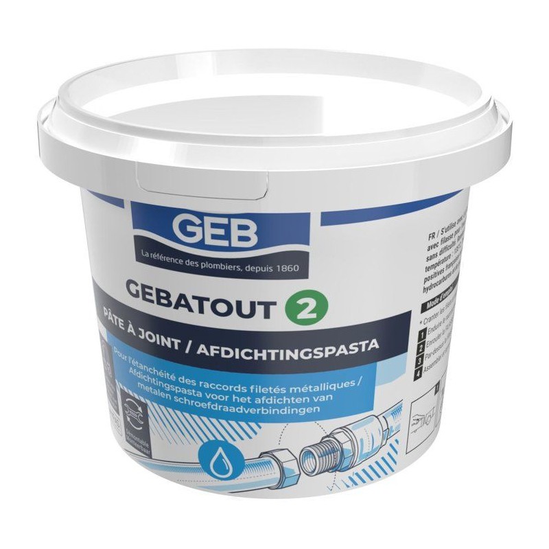 Pâte a joint Gebatout 2 - GEB - Compatible eau potable - Pot 500 g
