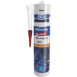 Silicone sanitaire multi-supports - 60 Chrono - GEB - Blanc - 280 ml
