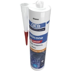 Silicone sanitaire multi-supports - 60 Chrono - GEB - Blanc - 280 ml